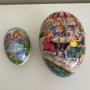 German Paper Mache Nesting Egg Candy Containers